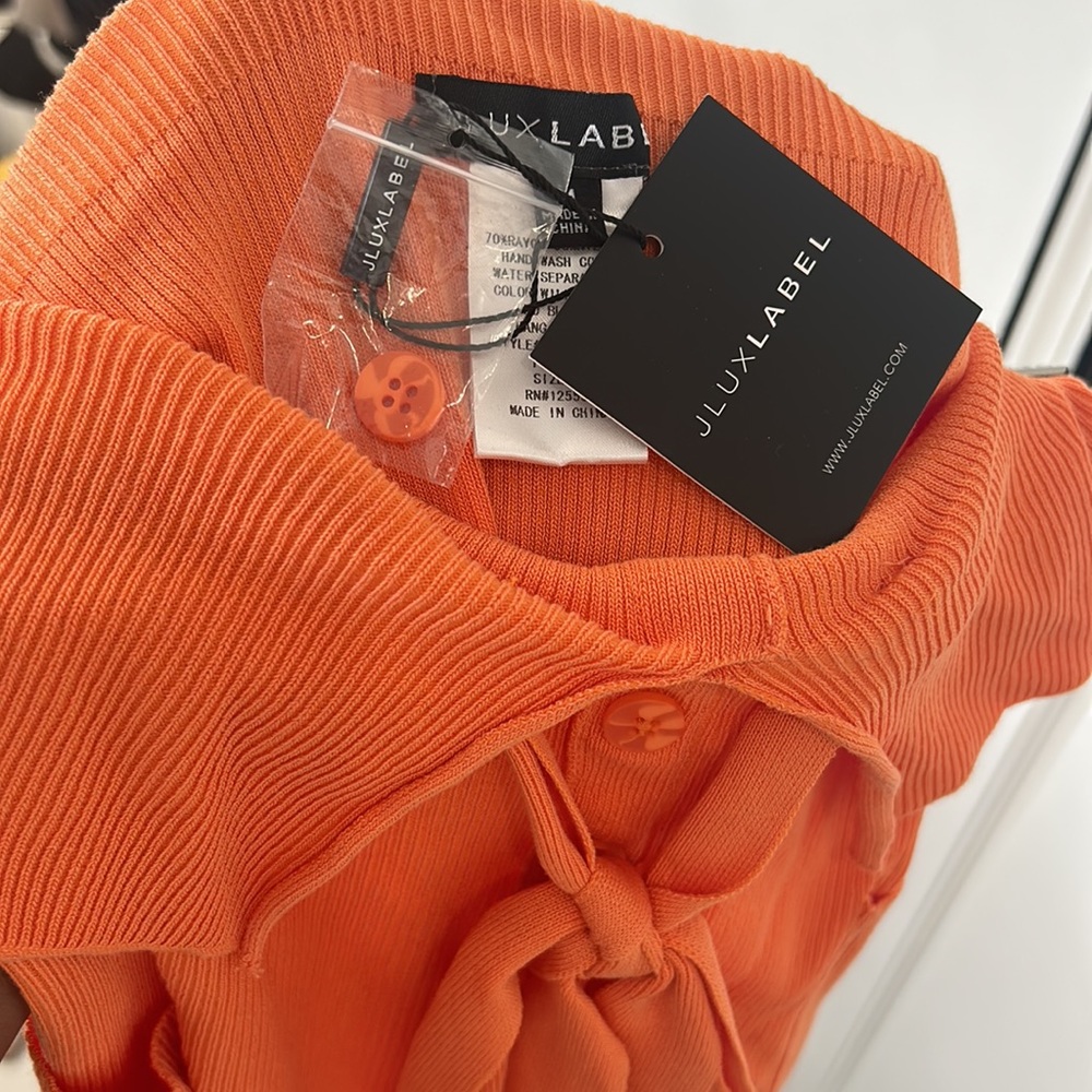 JLUXLABEL knit high waist skirt in light orange - Picture 10 of 10